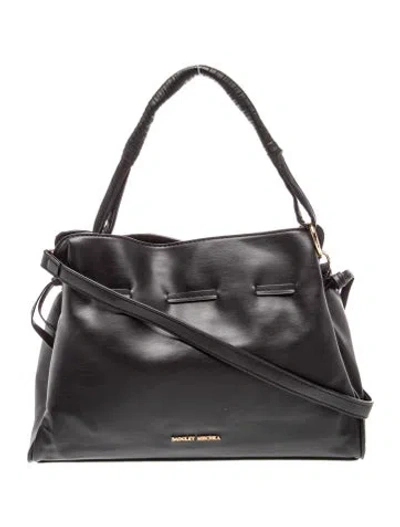 Pre-owned Badgley Mischka Leather Shoulder Bag In Black
