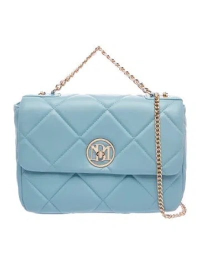 Pre-owned Badgley Mischka Leather Shoulder Bag In Blue