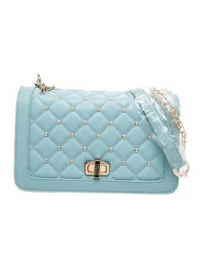 Pre-owned Badgley Mischka Leather Shoulder Bag In Blue