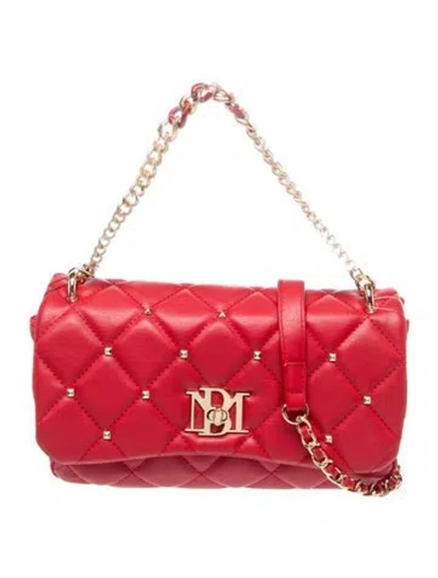 Pre-owned Badgley Mischka Leather Shoulder Bag In Burgundy
