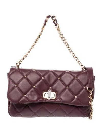 Pre-owned Badgley Mischka Leather Shoulder Bag In Burgundy