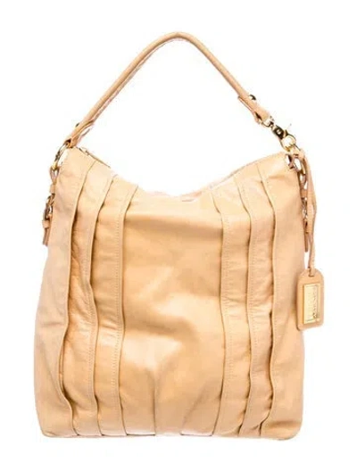 Pre-owned Badgley Mischka Leather Shoulder Bag Large In Neutrals