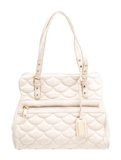 Pre-owned Badgley Mischka Leather Shoulder Bag In Neutral