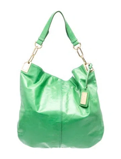 Pre-owned Badgley Mischka Leather Shoulder Bag Vintage In Green