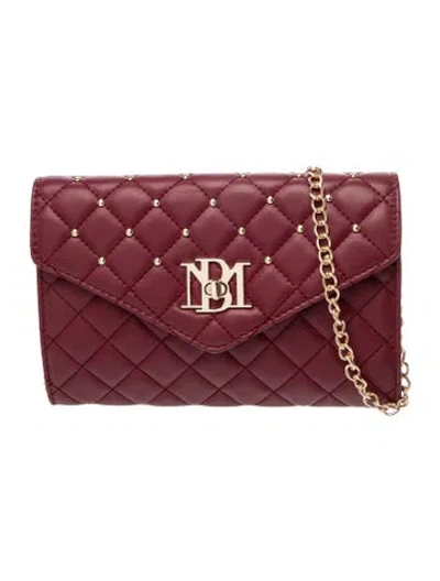 Pre-owned Badgley Mischka Leather Shoulder Bag W/ Tags In Burgundy
