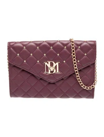 Pre-owned Badgley Mischka Leather Shoulder Bag W/ Tags In Burgundy