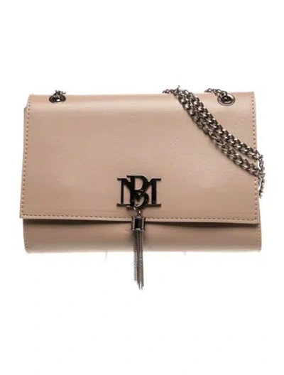 Pre-owned Badgley Mischka Leather Shoulder Bag W/ Tags In Neutral