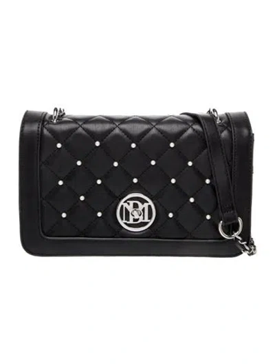 Pre-owned Badgley Mischka Leather Top Handle Bag In Black