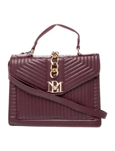 Pre-owned Badgley Mischka Leather Top Handle Bag In Burgundy