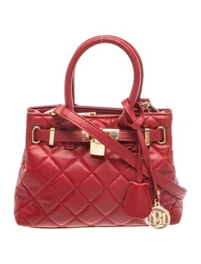 Pre-owned Badgley Mischka Leather Top Handle Bag In Burgundy