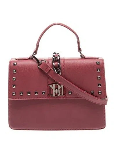 Pre-owned Badgley Mischka Leather Top Handle Bag In Burgundy