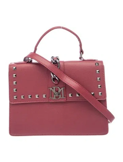 Pre-owned Badgley Mischka Leather Top Handle Bag In Burgundy