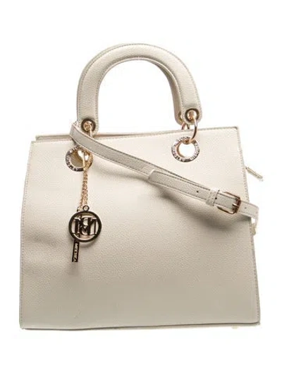 Pre-owned Badgley Mischka Leather Top Handle Bag In Neutrals