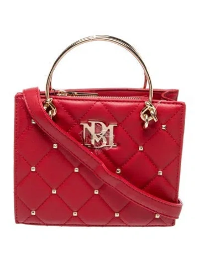 Pre-owned Badgley Mischka Leather Top Handle Bag In Red