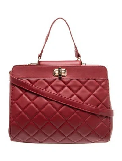 Pre-owned Badgley Mischka Leather Top Handle Bag In Red