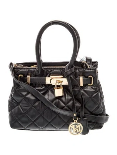 Pre-owned Badgley Mischka Leather Top Handle Bag W/ Tags In Black