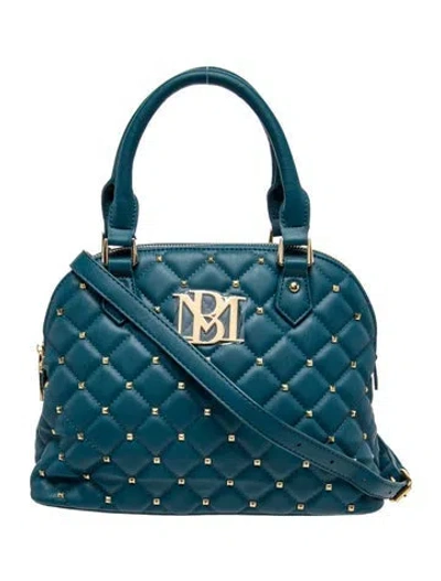 Pre-owned Badgley Mischka Leather Top Handle Bag W/ Tags In Blue