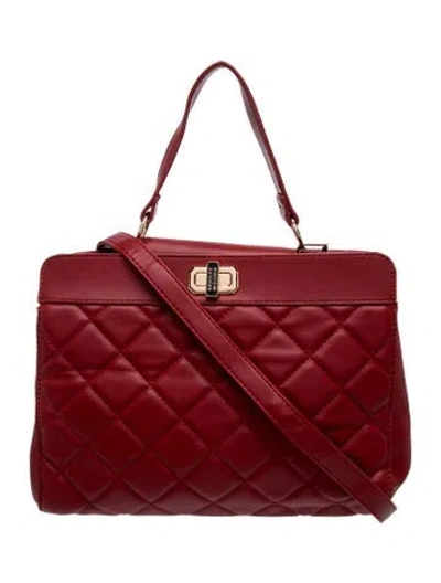 Pre-owned Badgley Mischka Leather Top Handle Bag W/ Tags In Red