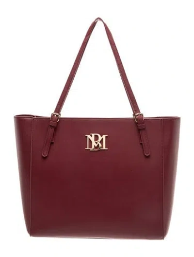 Pre-owned Badgley Mischka Leather Top Handle Bag W/ Tags In Red