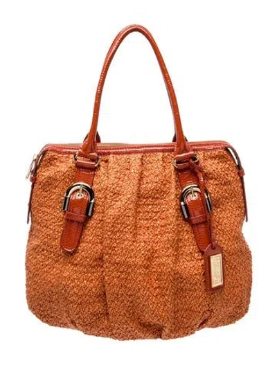 Pre-owned Badgley Mischka Leather Tote In Brown