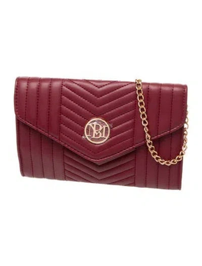 Pre-owned Badgley Mischka Leather Tote In Burgundy