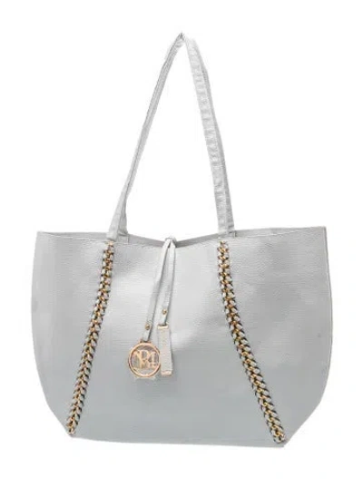 Pre-owned Badgley Mischka Leather Tote In Gray