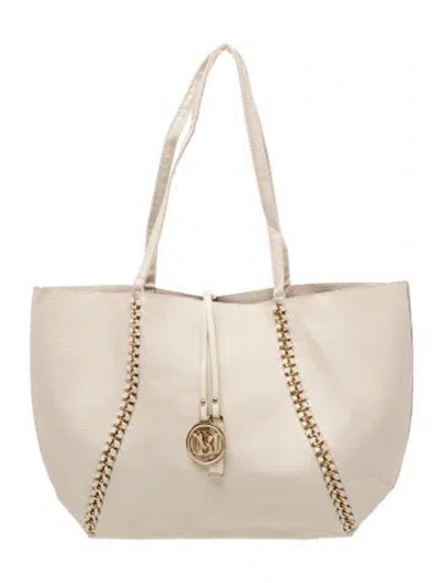 Pre-owned Badgley Mischka Leather Tote In Neutral