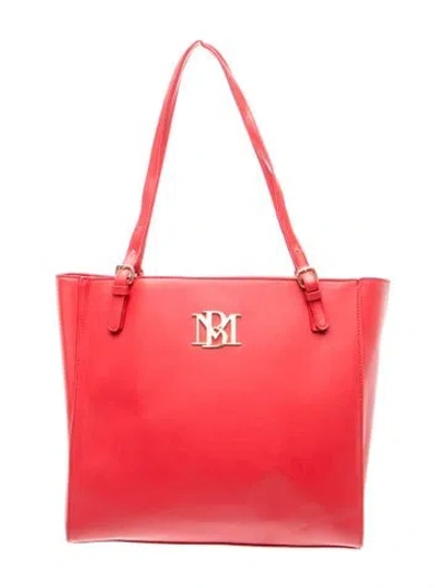 Pre-owned Badgley Mischka Leather Tote In Red