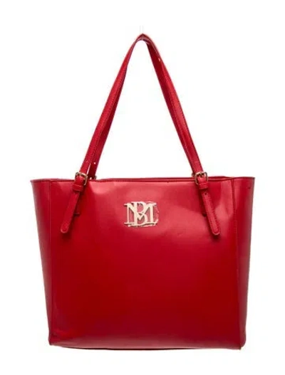 Pre-owned Badgley Mischka Leather Tote In Red