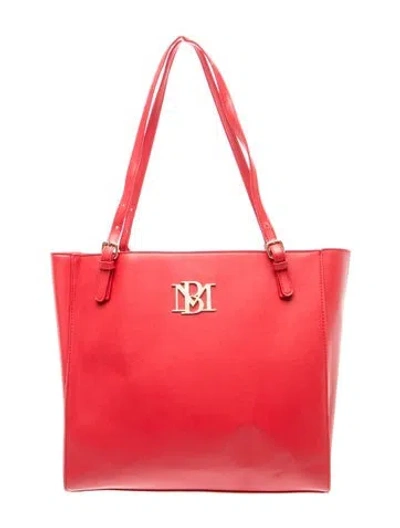 Pre-owned Badgley Mischka Leather Tote In Red