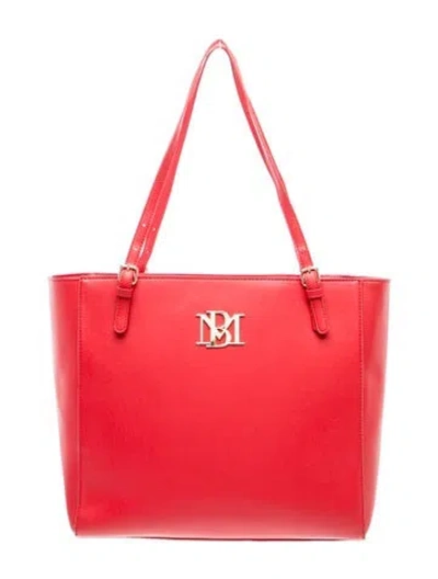 Pre-owned Badgley Mischka Leather Tote In Red