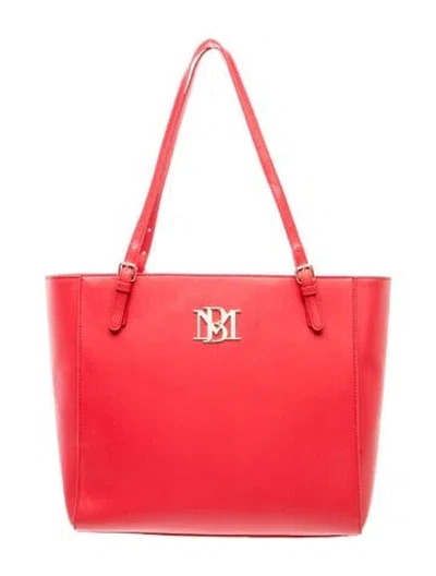 Pre-owned Badgley Mischka Leather Tote In Red