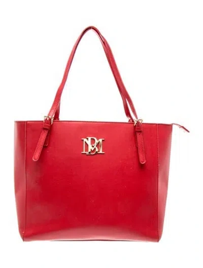 Pre-owned Badgley Mischka Leather Tote In Red