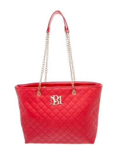 Pre-owned Badgley Mischka Leather Tote In Red