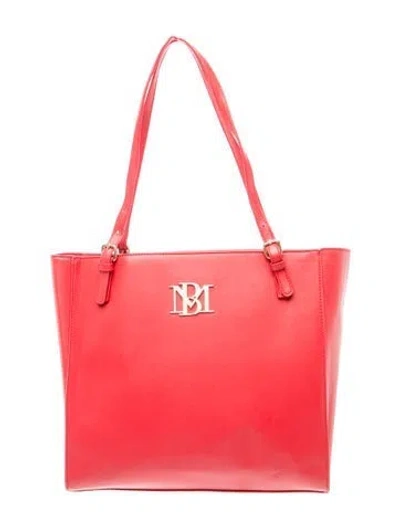 Pre-owned Badgley Mischka Leather Tote In Red