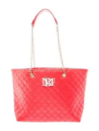 Pre-owned Badgley Mischka Leather Tote Vintage In Red
