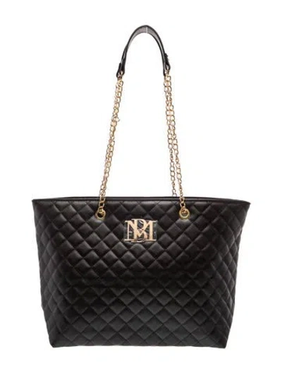 Pre-owned Badgley Mischka Leather Tote Vintage W/ Tags In Black
