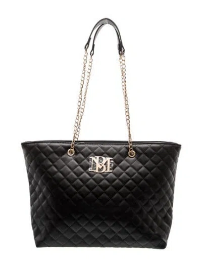 Pre-owned Badgley Mischka Leather Tote W/ Tags In Black