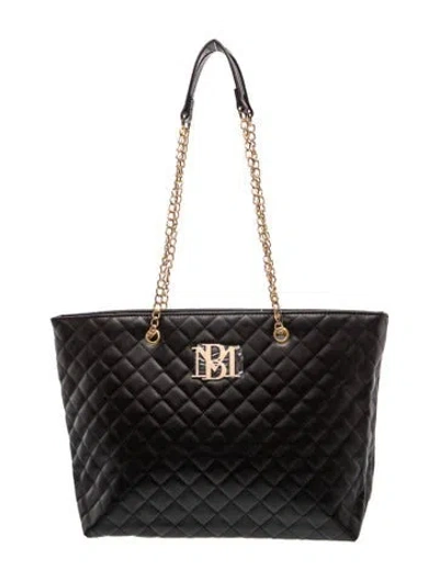 Pre-owned Badgley Mischka Leather Tote W/ Tags In Black