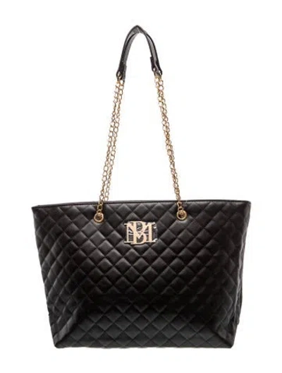 Pre-owned Badgley Mischka Leather Tote W/ Tags In Black