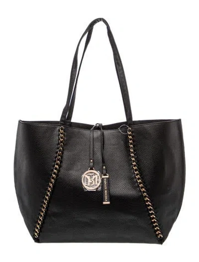 Pre-owned Badgley Mischka Leather Tote W/ Tags In Black