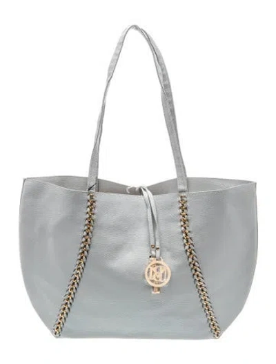 Pre-owned Badgley Mischka Leather Tote W/ Tags In Gray
