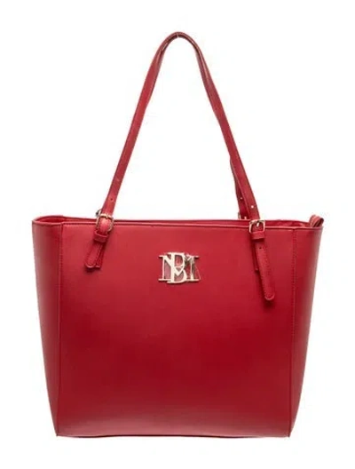 Pre-owned Badgley Mischka Leather Tote W/ Tags In Red