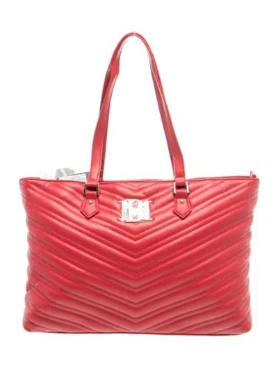 Pre-owned Badgley Mischka Leather Tote W/ Tags In Red