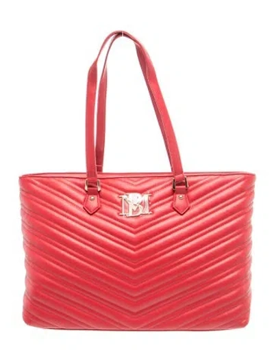 Pre-owned Badgley Mischka Leather Tote W/ Tags In Red
