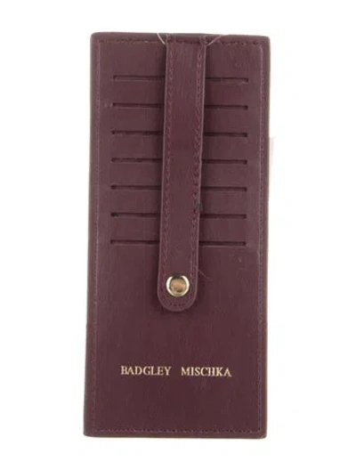 Pre-owned Badgley Mischka Leather Wallet In Burgundy
