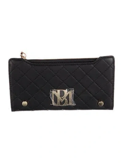 Pre-owned Badgley Mischka Leather Wallet W/ Tags In Black