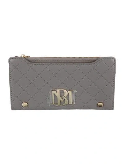 Pre-owned Badgley Mischka Leather Wallet W/ Tags In Gray