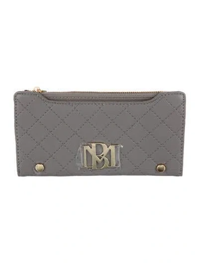 Pre-owned Badgley Mischka Leather Wallet W/ Tags In Gray