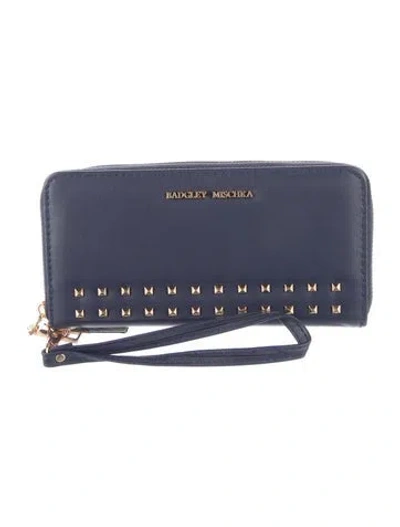 Pre-owned Badgley Mischka Leather Wristlet In Blue